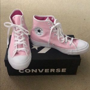 Customized Light Pink High Top Converse